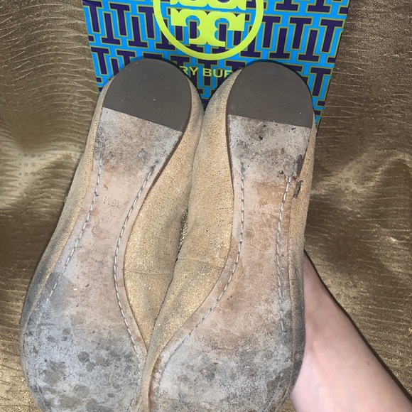 Tory Burch Caroline 2 Elastic Metallic Ballet Flat - Picture 10 of 13